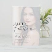 Fifty and Fabulous Photo 50th Birthday Party 招待状 (スタンド正面)