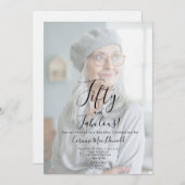 Fifty and Fabulous Photo 50th Birthday Party 招待状 (正面/裏面)