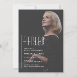 Fifty and Fabulous Photo 50th Birthday Party 招待状