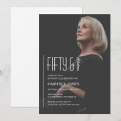 Fifty and Fabulous Photo 50th Birthday Party 招待状 (正面/裏面)