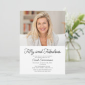 Fifty and Fabulous Photo 50th Birthday Party 招待状 (スタンド正面)