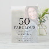 Fifty and Fabulous Photo 50th Birthday Party 招待状 (スタンド正面)