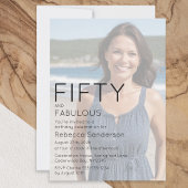 Fifty and Fabulous Photo 50th Birthday Party 招待状