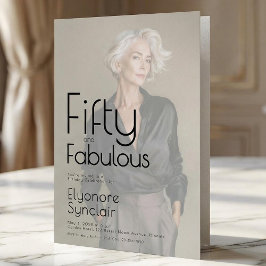 Fifty and Fabulous Photo 50th Birthday Party 招待状