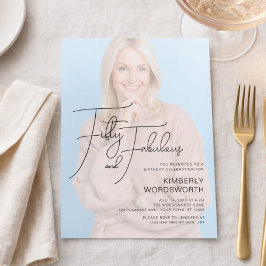 Fifty and Fabulous Photo 50th Birthday Party 招待状