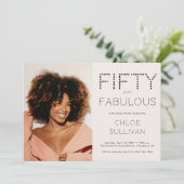 Fifty and Fabulous Photo 50th Birthday Party 招待状 (スタンド正面)