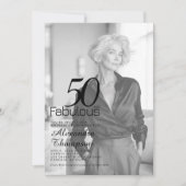 Fifty and Fabulous Photo 50th Birthday Party 招待状 (正面)