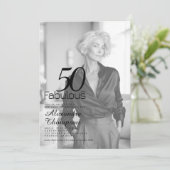 Fifty and Fabulous Photo 50th Birthday Party 招待状 (スタンド正面)