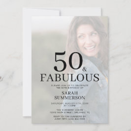 Fifty and Fabulous Photo 50th Birthday Party 招待状