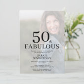 Fifty and Fabulous Photo 50th Birthday Party 招待状 (スタンド正面)