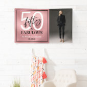 Fifty and Fabulous Photo 50th Birthday Party 横断幕 (インサイチュ)