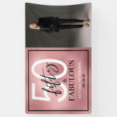 Fifty and Fabulous Photo 50th Birthday Party 横断幕 (縦)