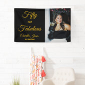 Fifty and Fabulous Photo 50th Birthday Party  横断幕 (インサイチュ)