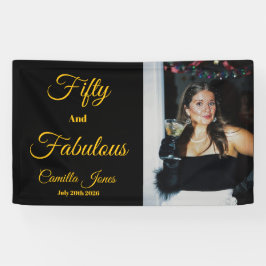 Fifty and Fabulous Photo 50th Birthday Party  横断幕