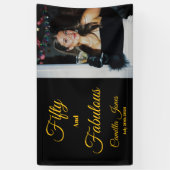 Fifty and Fabulous Photo 50th Birthday Party  横断幕 (縦)