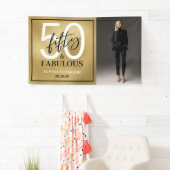 Fifty and Fabulous Photo 50th Birthday Party 横断幕 (インサイチュ)