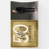 Fifty and Fabulous Photo 50th Birthday Party 横断幕 (縦)