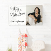 Fifty and Fabulous Photo 50th Birthday Party 横断幕 (インサイチュ)