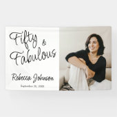 Fifty and Fabulous Photo 50th Birthday Party 横断幕 (横)