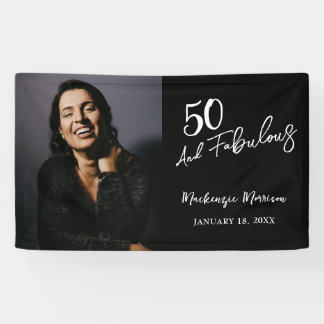 Fifty and Fabulous Photo 50th Birthday Party 横断幕
