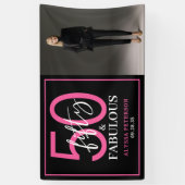 Fifty and Fabulous Photo 50th Birthday Party 横断幕 (縦)