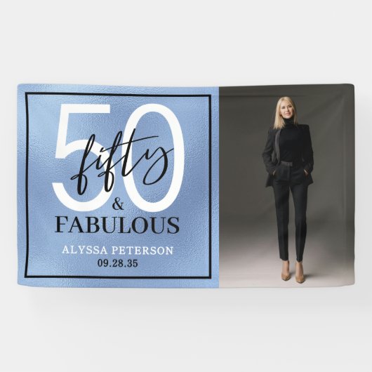 Fifty and Fabulous Photo 50th Birthday Party 横断幕 (横)
