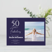 Fifty and Fabulous Photo 50th Birthday Party  Invi 招待状 (スタンド正面)