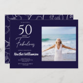 Fifty and Fabulous Photo 50th Birthday Party  Invi 招待状 (正面/裏面)