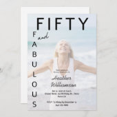 Fifty and Fabulous Photo 50th Birthday Party Invit 招待状 (正面/裏面)