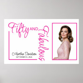 Fifty and Fabulous Photo 50th Birthday Party Poste ポスター