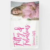 Fifty and Fabulous Photo Pink 50th Birthday Party 横断幕 (縦)