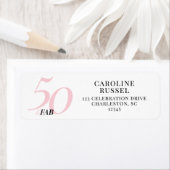 Fifty and Fabulous Pink 50th Birthday ラベル (インサイチュ)