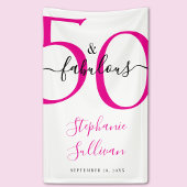 Fifty and Fabulous Pink 50th Birthday Party  横断幕