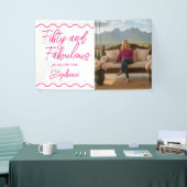 Fifty and Fabulous Pink Script Banner 横断幕 (トレードショー)