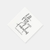 Fifty and Fabulous Script 50歳の誕生日パーティー スタンダードカクテルナプキン (角)