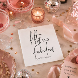 Fifty and Fabulous Script 50歳の誕生日パーティー スタンダードカクテルナプキン