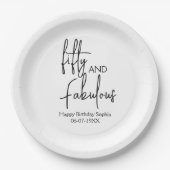 Fifty and Fabulous Script 50歳の誕生日パーティー ペーパープレート (正面)