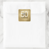 Fifty and Fabulous Script 50th Birthday スクエアシール (バッグ)