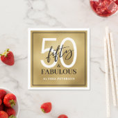 Fifty and Fabulous Script 50th Birthday スタンダードカクテルナプキン (インサイチュ)