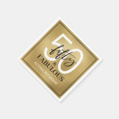 Fifty and Fabulous Script 50th Birthday スタンダードカクテルナプキン (角)