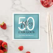 Fifty and Fabulous Script 50th Birthday スタンダードカクテルナプキン (インサイチュ)