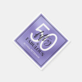 Fifty and Fabulous Script 50th Birthday スタンダードカクテルナプキン (角)