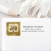 Fifty and Fabulous Script 50th Birthday ラベル (インサイチュ)