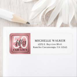 Fifty and Fabulous Script 50th Birthday ラベル