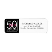 Fifty and Fabulous Script 50th Birthday ラベル (正面)