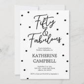 Fifty and Fabulous Script 50th Birthday 招待状 (正面)