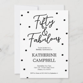 Fifty and Fabulous Script 50th Birthday 招待状