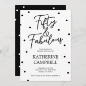 Fifty and Fabulous Script 50th Birthday 招待状 (正面/裏面)