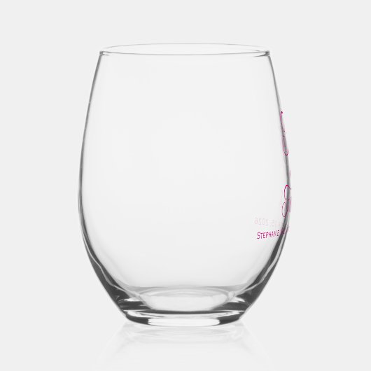 Fifty and Fabulous Script 50th Birthday Party ステムなしワイングラス (右)