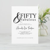 Fifty and Fabulous Script 50th Birthday Party 招待状 (スタンド正面)